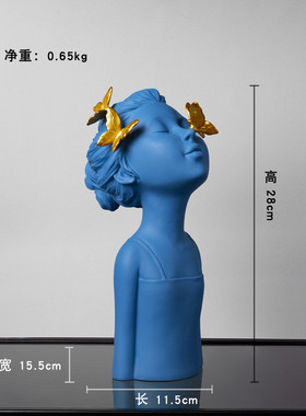 样板间艺术女孩创意桌面摆设客厅玄关简约现代家居饰品少女心摆件