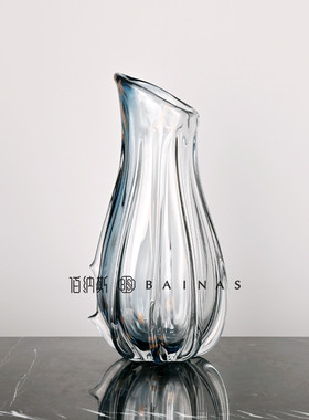 水培北欧动物鱼创意玻璃花瓶摆件网红高档插花现代样板间玄关软装