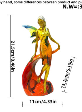 新款少女送礼美式树脂工艺品客厅雕像桌面酒柜装饰品天使摆件