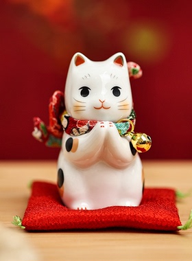 药师窑祈愿猫陶瓷摆件