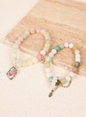 天然水晶猫眼石多宝手串手链女款