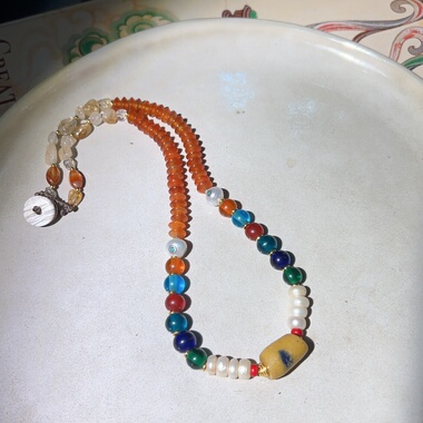 【琉璃繁花】天然玛瑙琉璃珍珠水晶文艺项链毛衣链原创手工珠串