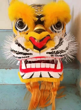 道具醒狮竹编老虎手工
