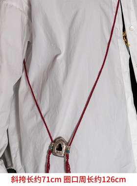 宫贡藏传文玩铜加银嘎乌盒吊坠