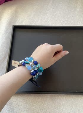 三层串珠弹力手链贝壳波西米亚女