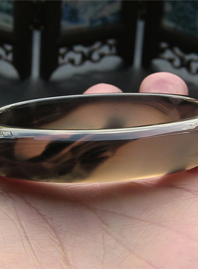 天然巴西原色水墨象形玛瑙手镯