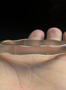 天然巴西玛瑙手镯/巧雕竹节/节节高升/原色高冰透强荧光玉髓1976