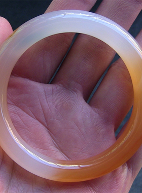 天然巴西玛瑙手镯/复古圆条/香橙色玉髓/水润玉髓1946