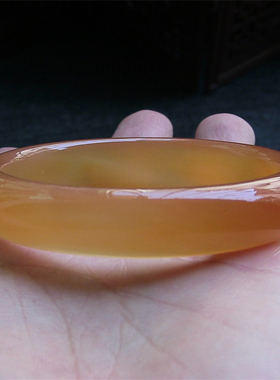 天然巴西玛瑙手镯/加厚不加宽/香橙色玉髓/水润通透2132