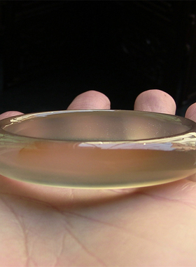 天然巴西玛瑙手镯/加厚不加宽/原色无忧化/高冰透强荧光玉髓1991