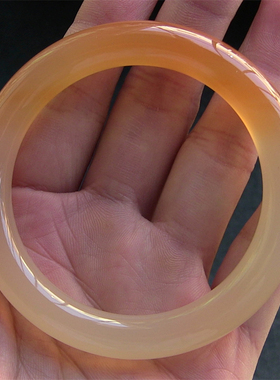 天然巴西玛瑙手镯/复古圆条/香橙色玉髓/水润通透1956