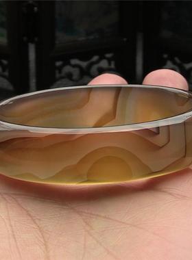 天然巴西无优化象形纹理玛瑙手镯