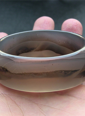 天然巴西纹理水润通透玛瑙手镯