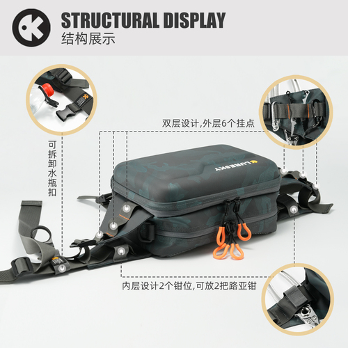 LURESKY户外高端防水路亚包多功能腰包单肩胸包背包钓鱼包斜挎包