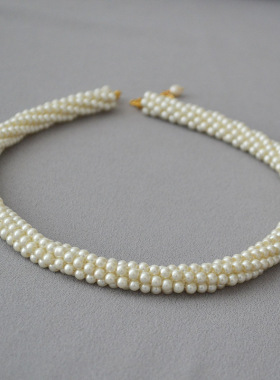 韩国设计复古赫本玻璃珍珠锁骨链