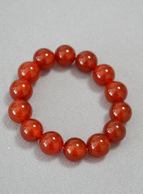 14mm黑红玛瑙大颗弹力手链