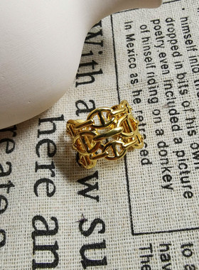 欧美夸张戒指重工日字镂空小众女