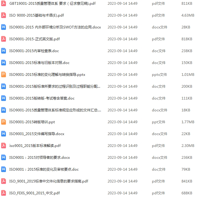 ISO9001体系视频课程新版质量管理程序表单标准培训内审全套资料 - 图1