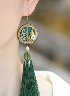 栖石原创中级编绳教程春庭幽兰编绳耳环新中式饰品手工编绳首