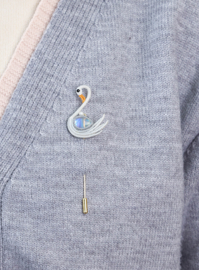 栖石原创初级编绳教程挚心胸针浪漫天鹅首饰手工编绳饰品