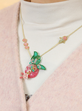 栖石原创中级编绳教程粉漪项链耳环蔷薇辉饰品手工编绳首饰