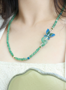 栖石原创中级编绳教程青蝶编绳项链耳环饰品手工编绳首饰