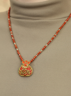 栖石原创中级编绳教程聚宝袋编绳项链胸针饰品手工编绳首饰