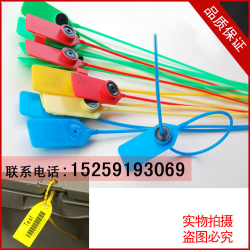 一次性塑料铅封钢片封条标签扎带物流集装箱车门封签防盗扣条封签 - 图0