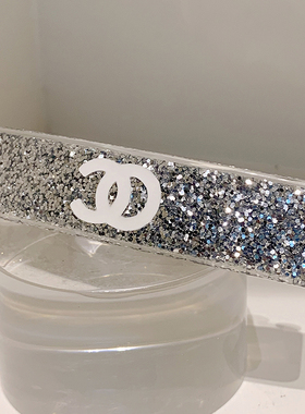 C家时尚简约亮片发夹亚克力银色百搭一字夹气质前额BB夹侧边夹女
