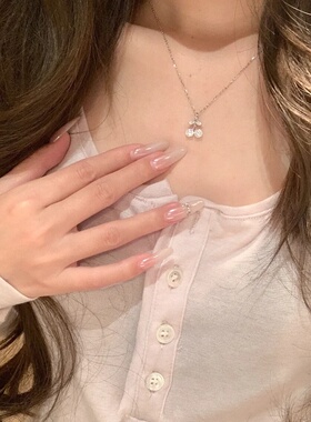 小樱桃项链女生款S925纯银吊坠银饰锁骨链轻奢小众生日礼物送女友