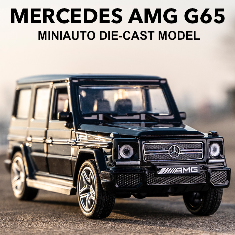 奔驰G65AMG合金车模建元儿童越野玩具车声光回力开门仿真汽车模型-图0