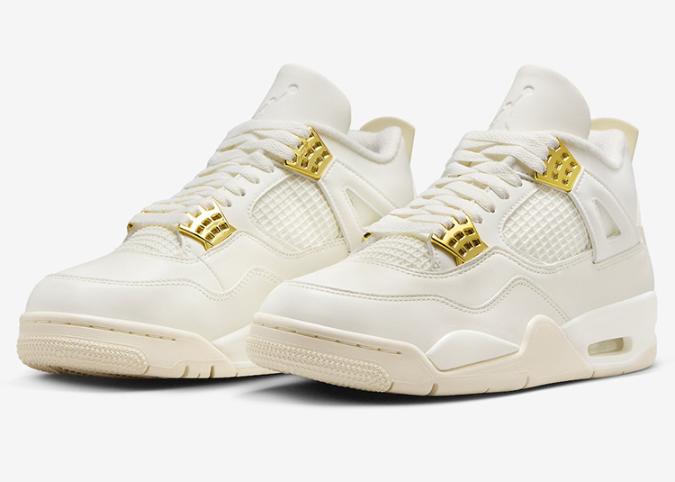 牛哄哄 Air Jordan 4 Metallic Gold AJ4白色篮球鞋 AQ9129-170-图0