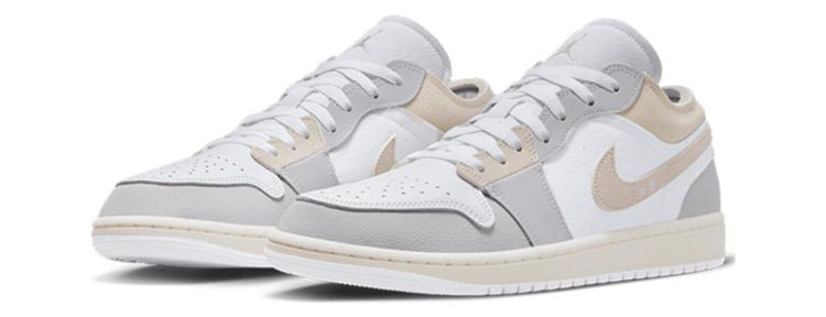 牛哄哄 Air Jordan 1 Low SE Craft Tech Grey AJ1白灰DN1635-002 - 图0