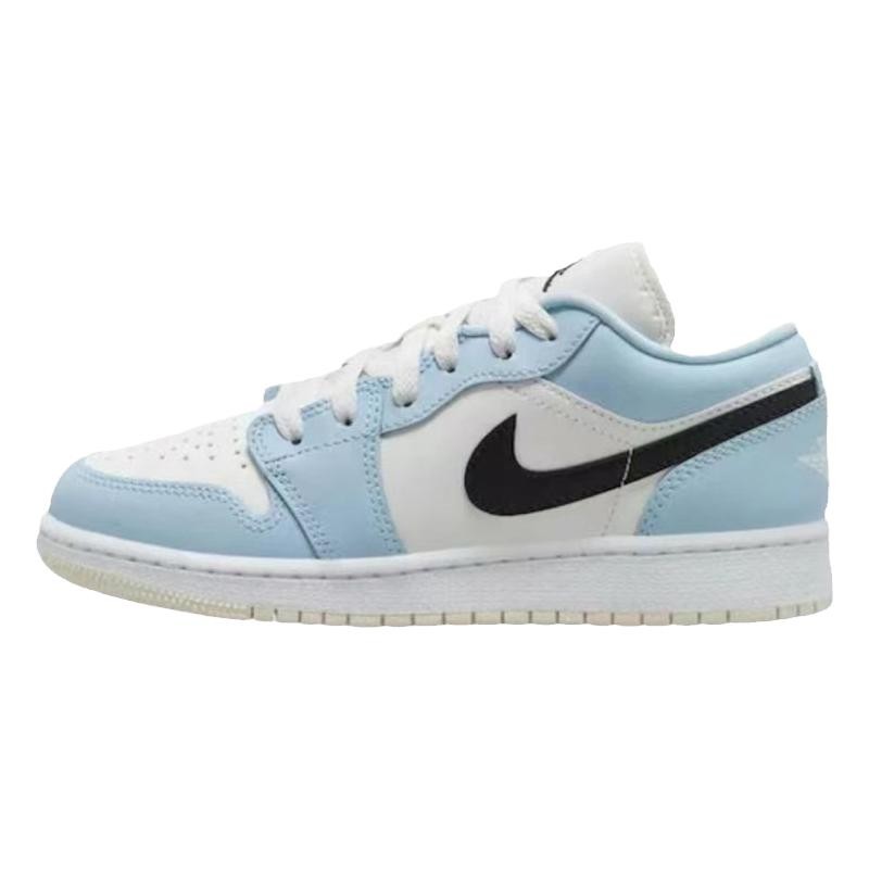 牛哄哄 Air Jordan 1 Low GS Ice Blue 白蓝低帮篮球鞋554723-401 - 图1