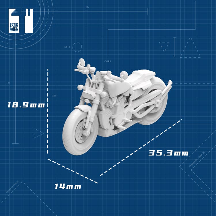 玖核制造 1/64哈雷Sportster S摩托美式巡航白模机车 - 图2