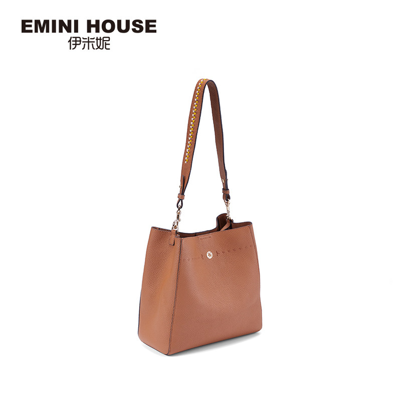 伊米妮2020新款单肩手提高级水桶包 伊米妮女士包袋