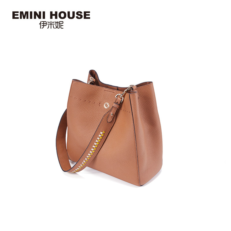 伊米妮2020新款单肩手提高级水桶包 伊米妮女士包袋