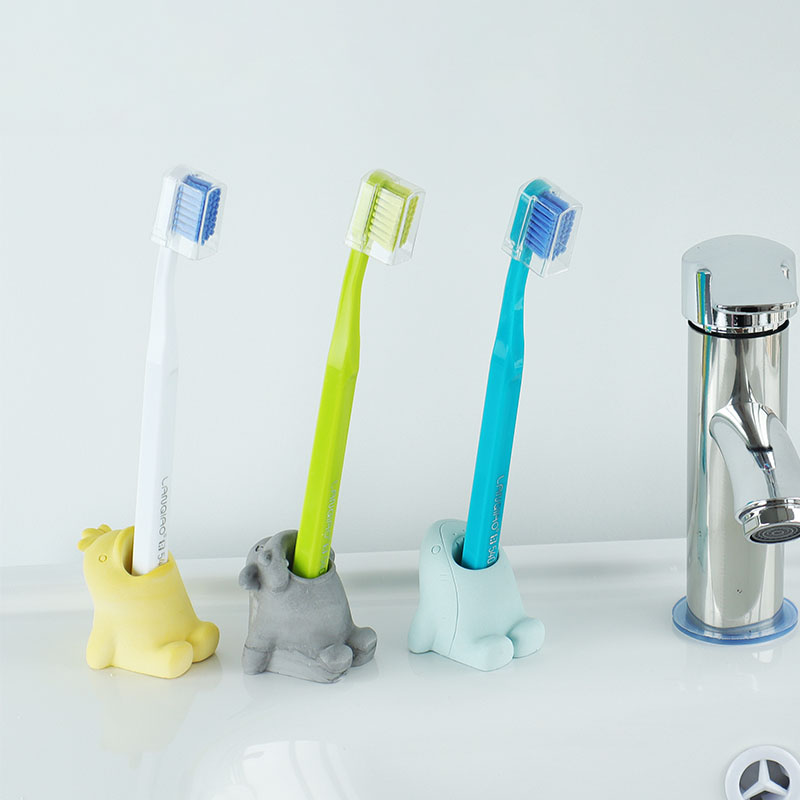 硅藻泥吸水牙刷架可爱小动物牙刷收纳架吸水干燥防潮硅藻土牙刷架-图3