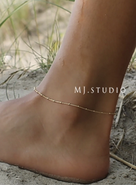 14k包金豆豆极简女叠搭掉色手链