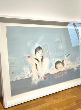 立体中空相框 悬浮装裱 干花玫瑰保存油画外框 丙烯画框定制装裱