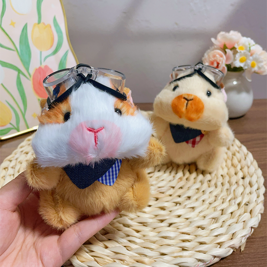 创意护目镜豚鼠毛绒玩具钥匙扣挂件荷兰猪公仔包配饰玩偶儿童礼物,淘宝优惠券,粉丝福利购,淘宝优惠卷