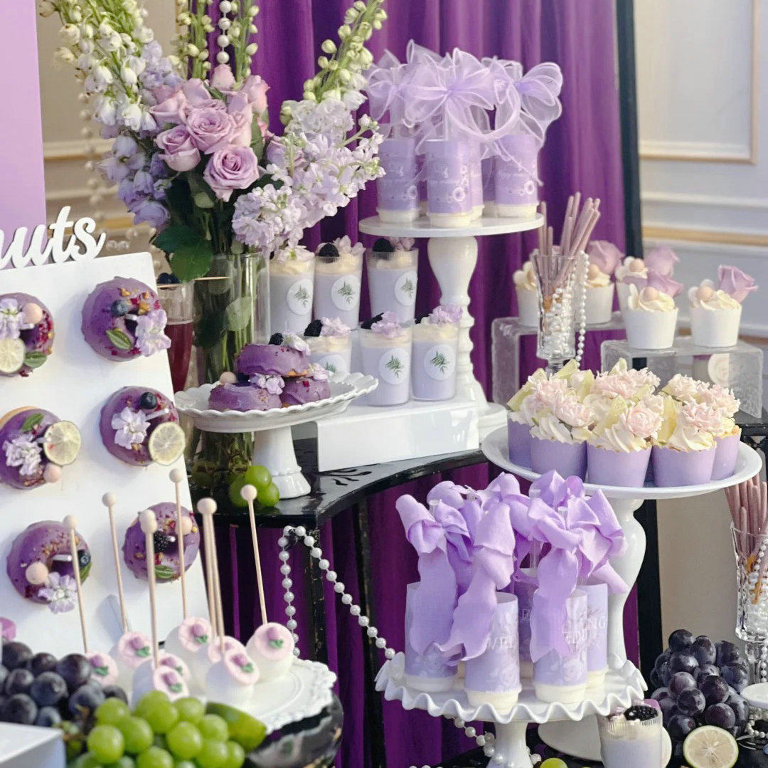 紫色甜品台摆台布置布丁纸推推乐贴纸烘焙插件蛋糕纸杯氛围感桌布,淘宝优惠券,粉丝福利购,淘宝优惠卷