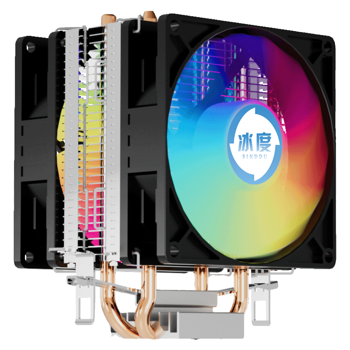 双热管CPU散热器塔式静音风扇INTEL兼容AMD通用温控调速炫彩 - 图3