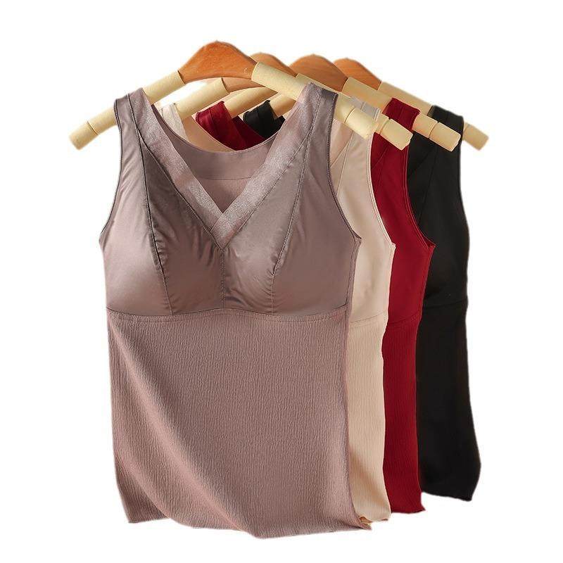 羽绒蛋白缎面保暖美背女带胸垫免穿文胸背心上托防下垂无痕内衣,淘宝优惠券,粉丝福利购,淘宝优惠卷