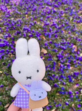 日本ULALOV miffy米菲紫色格子裙玩偶挂件周边挂饰送女生生日礼