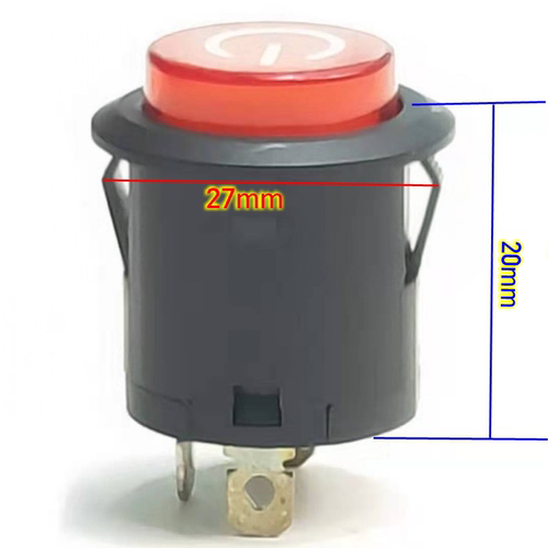 自锁圆形机器启动按钮电源开关220V带灯3脚16A250V开关PBS3配件 - 图1