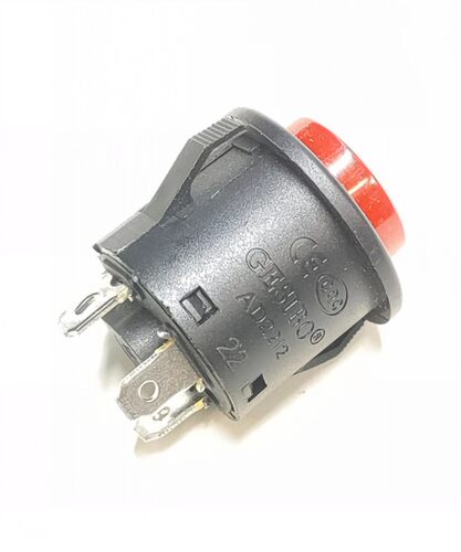 自锁圆形机器启动按钮电源开关220V带灯3脚16A250V开关PBS3配件 - 图0