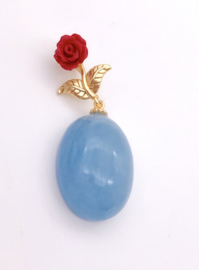 天然海蓝宝水滴吊坠魔鬼蓝