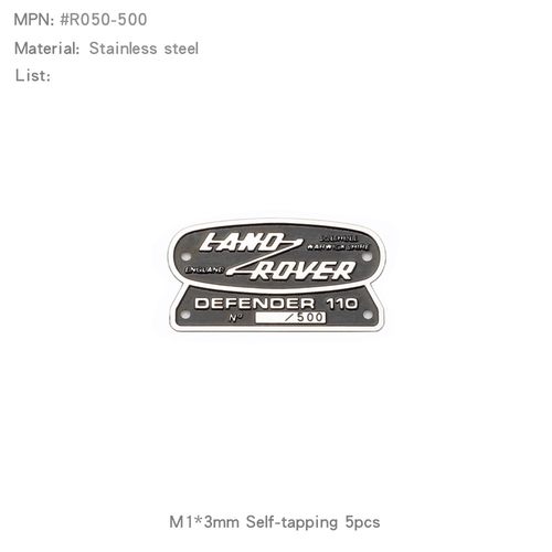 RCDream 1/10 Land Rover Defender仿真路虎卫士金属车标牌 TRX4 - 图2