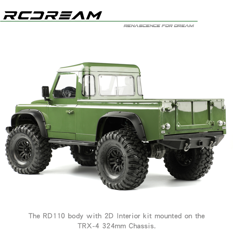 RCDream 荒野卫士 RD110 皮卡车壳 2门 324mm轴距 TRX4硬壳车壳 - 图1